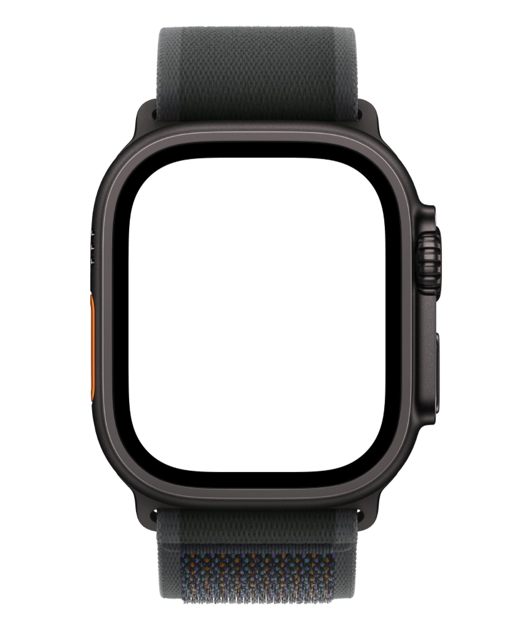 Apple Watch Ultra · Black Trail Loop Black device mockup for App Store screenshots