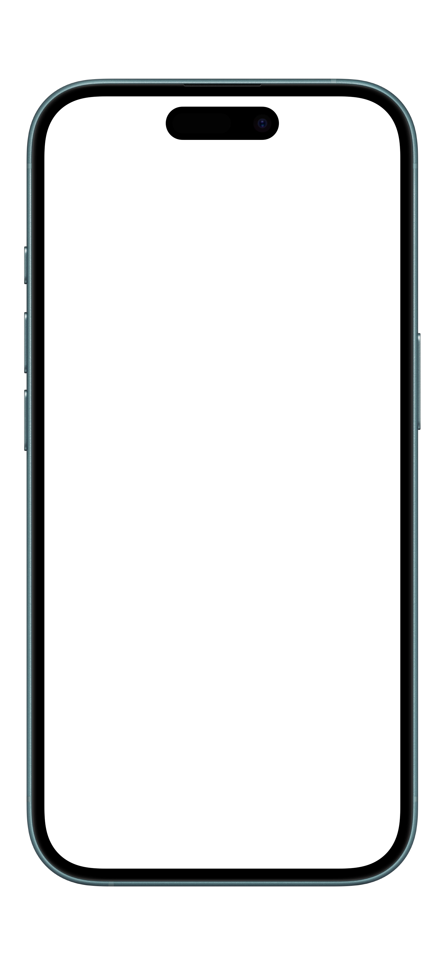 iPhone 16 · Teal device mockup for App Store screenshots